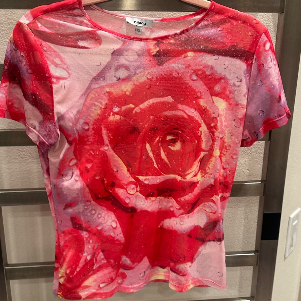 Aiden Pink Rose Print Women's Top